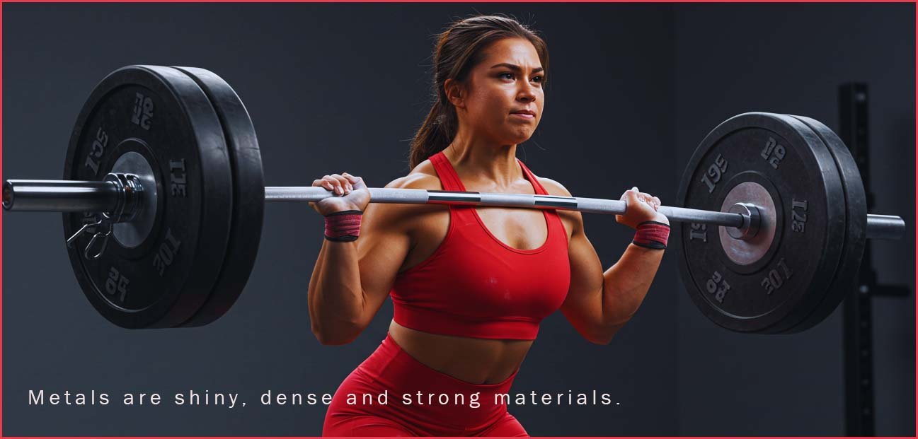 Image shows a female weight lifter lifting metal weights.